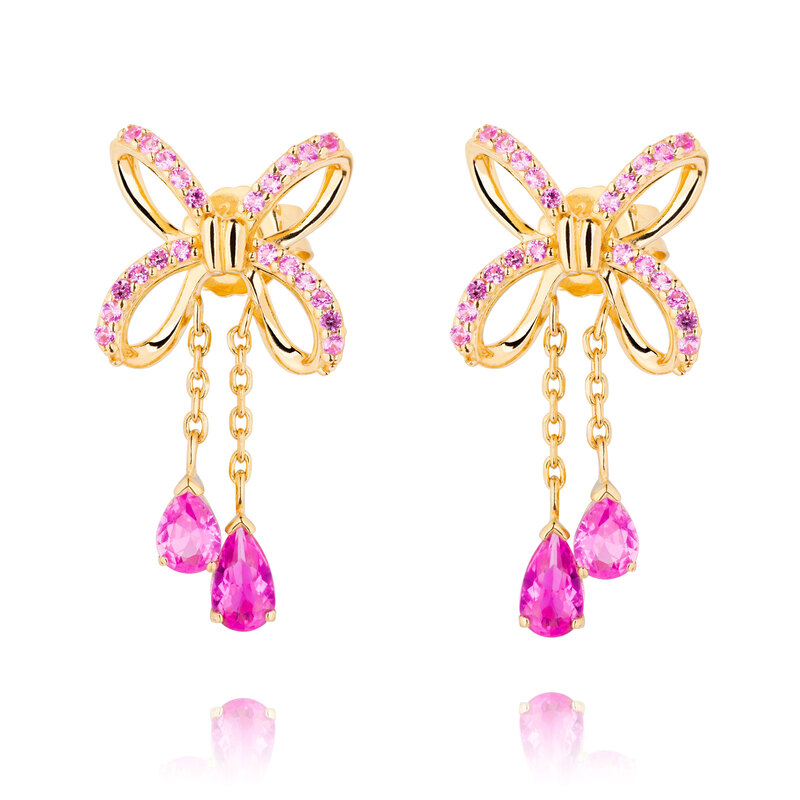 Content blissful knot earrings gold