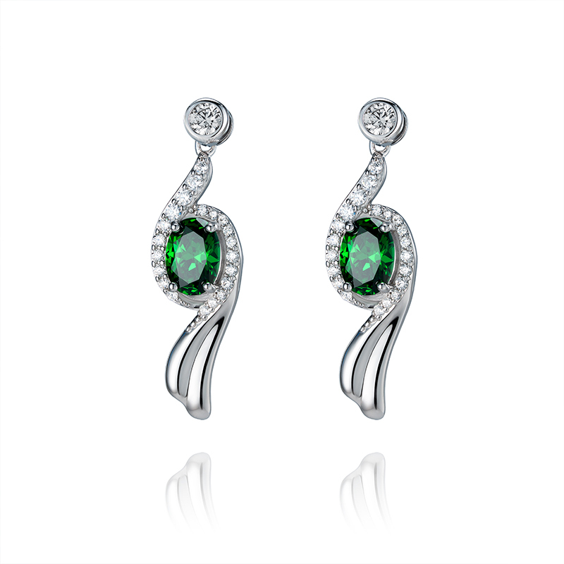 Content flying sleeves earrings green front