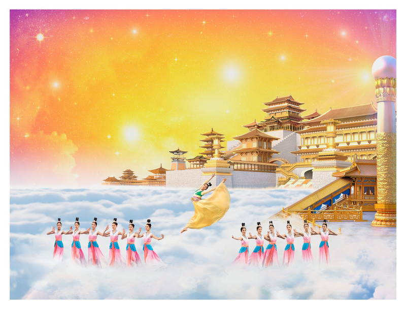 Content a heavenly scene giclee print 4 3