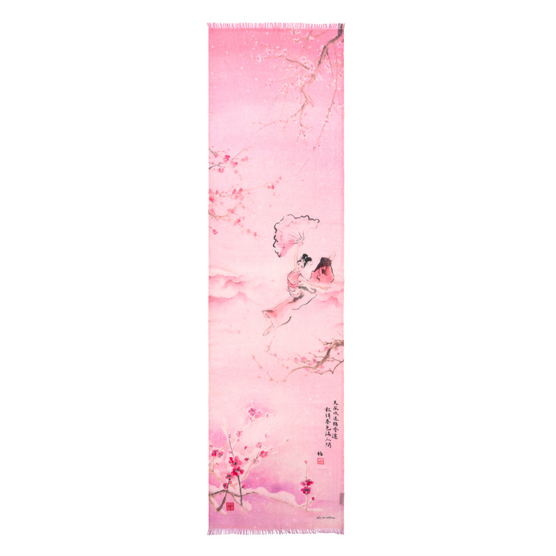 Content plum blossom 100 cashmere scarf pink01